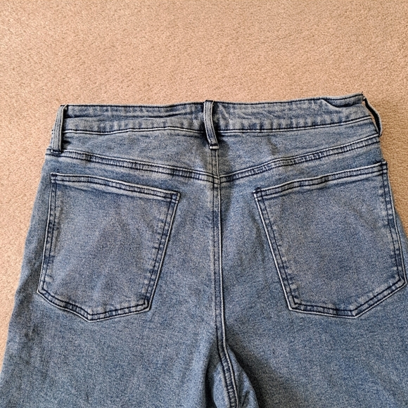 OAT New York Jeans Womens 30 Blue Wide Leg Crop High Rise Denim Raw Hem - Picture 8 of 9